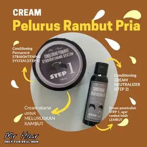 CREAM PELURUS RAMBUT PRIA  PERMANEN TANPA CATOK Bebas Silikon