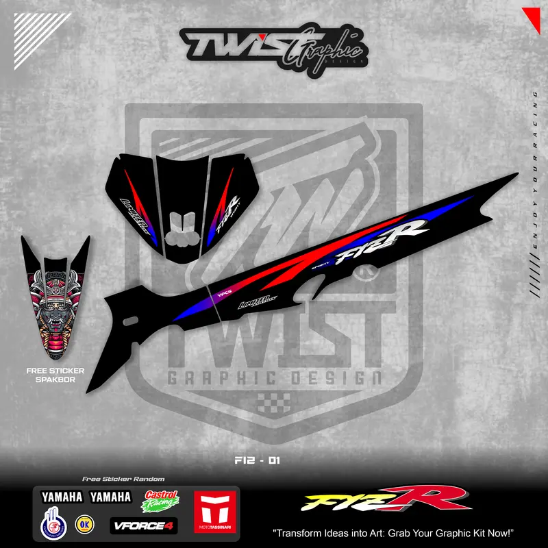 Stiker Striping Fiz R Custom Hologram Crome untuk Kendaraan Anda - Motorcycle 0