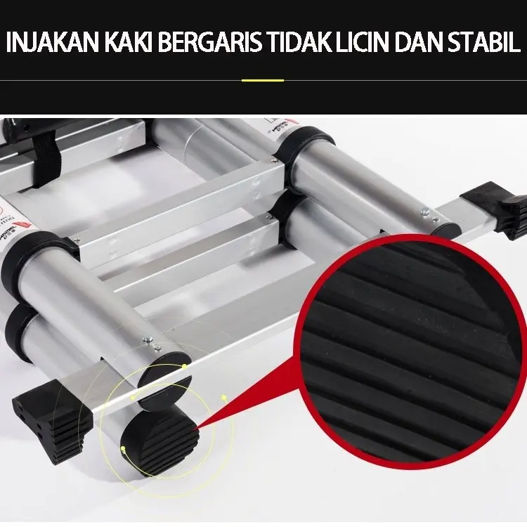 Tangga Lipat Aluminium 4.4M/Teleskopik Single Telescopic Ladder4.4M /Double Telescopic Ladder4.4M/Tangga 4.4 M Lipat Alumunium 5