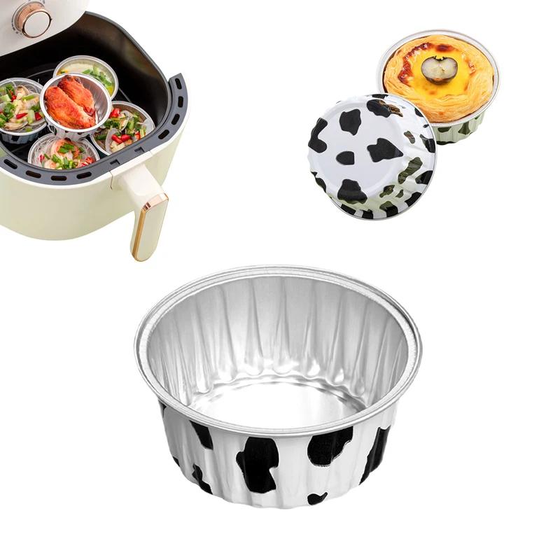 Cốc Thiếc Giấy Bạc Tái Sử Dụng, 10 Cái, Khuôn Bánh Pudding Nồi Chiên Không Dầu Hộp Giấy Thiếc Khay Nướng Nhỏ Cốc Giấy Thiếc Dụng Cụ Làm Làm Bánh Và Làm Bánh 6