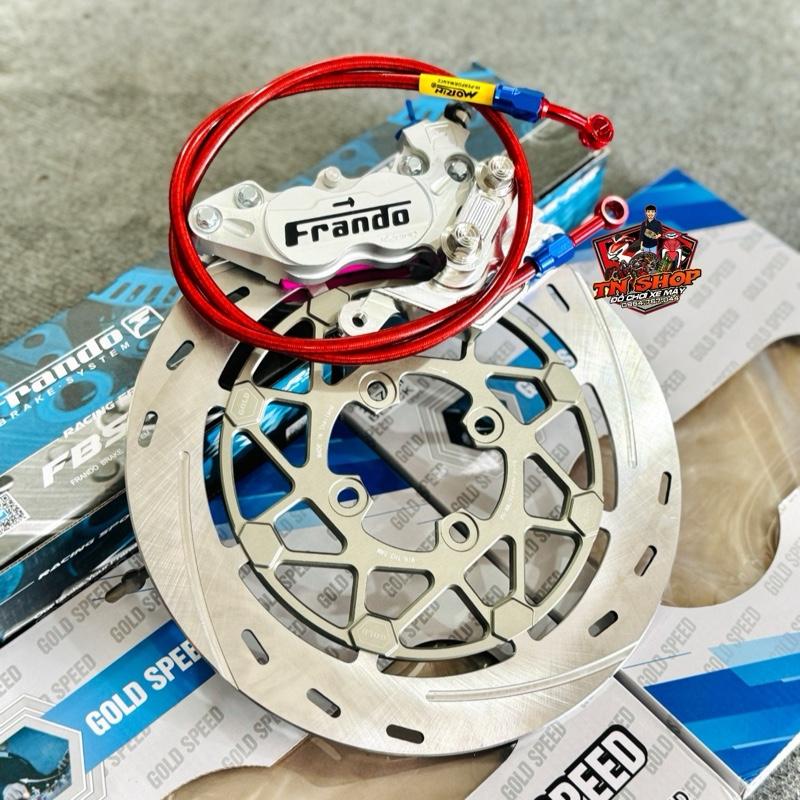 compo heo frando 4p+pas cnc+đĩa gold speed 267 kèm dây dầu morin đủ dòng xe