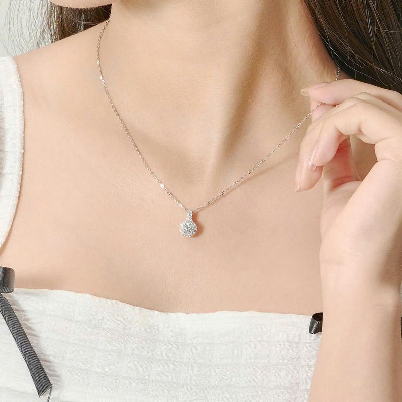 Dây chuyền thiết kế đính đá sáng đơn giản, tiểu thư cho nữ