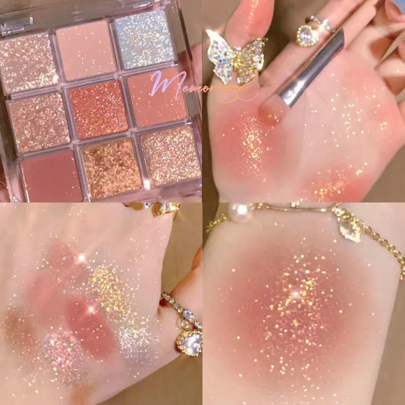 COD- Eyeshadow Palette Waterproof Matte Glitter Shimmer Korea 9 Warna Pigmented Nude Pink Murah Eye Beauty Palet Make Up DIKALU COCO VENUS