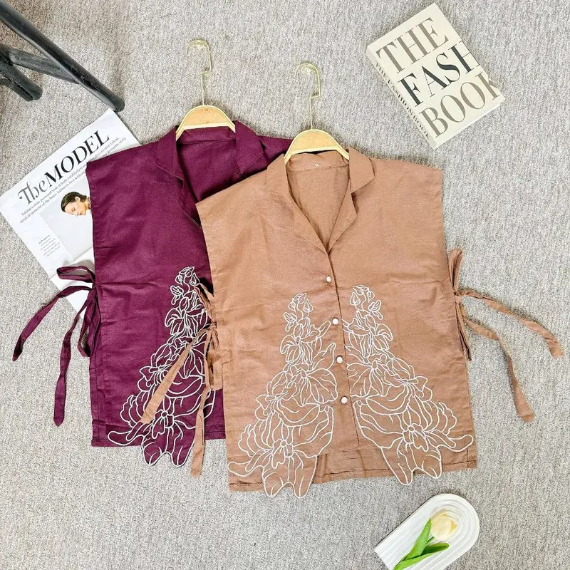 Vest Wanita Bahan Linen Rami Outer Rompi Wanita 2