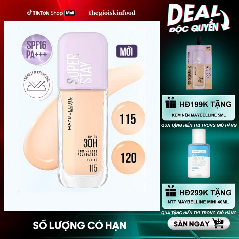 Kem Nền Hỗ Trợ Bắt Sáng Maybelline Super Stay Up To 30H Lumi Matte Foundation 35ml Mỹ Phẩm Trang Điểm Cosmetic