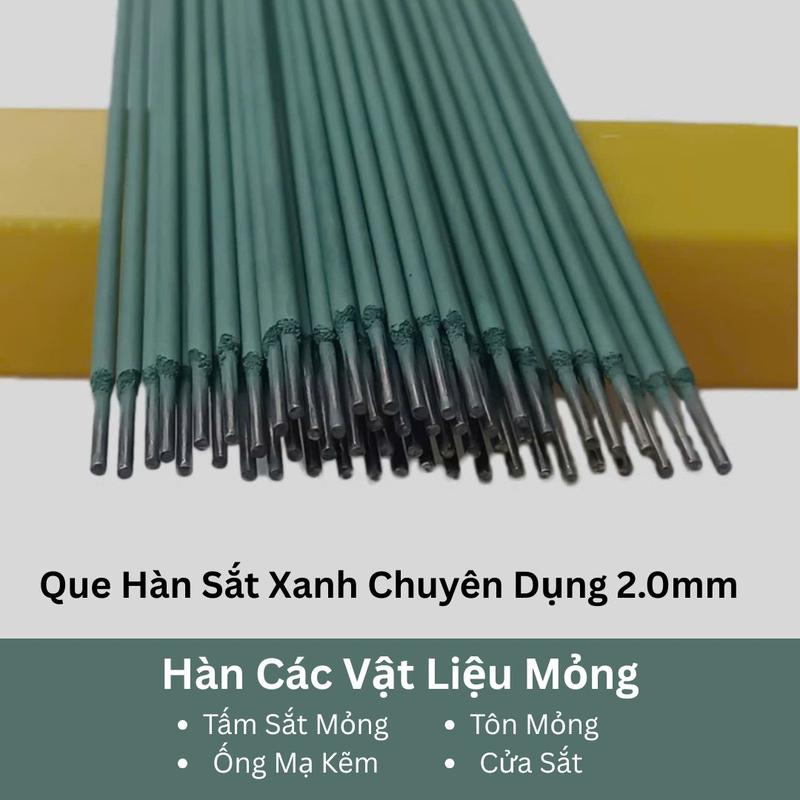  Ellala Shop Que Hàn Sắt Xanh 2.0mm Cho Vật Liệu Mỏng Chuyên Dụng Dài 30mm Tặng Hộp Chống Ẩm Mối Hàn Mịn Chắc Kho Lo Thủng 