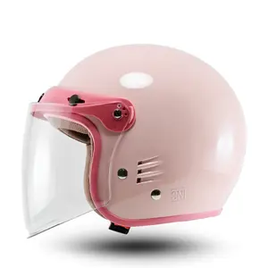 Helm Retro Bogo Bipplast Helm Wanita Kaca Datar Lucu SNI Motorcycle
