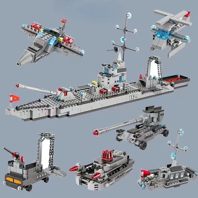  Mô hình lắp ráp Tàu Khu Trụ 1510 chi tiết Bộ lắp ráp Tàu Chiến xếp hình 6in1 cách chơi làm quà tặng cho bé 