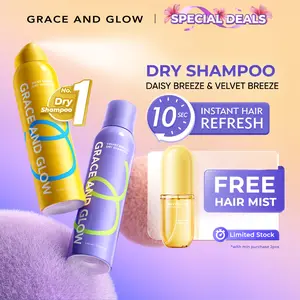 [FREE GIFT] Dry Shampoo Grace and Glow 150 ml | Daisy Breeze & Velvet Breeze | For Hair & Scalp | 10 Sec Instant Hair Refresh | Perawatan Rambut Lepek, Anti Bilas, Instan Ready | Cocok untuk Travelling