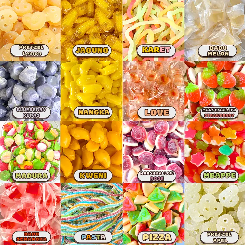 Magic Jellys - Permen Jelly Gummy 1kg Halal Cemilan Asem Manis Jeli Toples Yupi Mix Kiloan Candy Food Snack Makanan Jajanan Jeli 5