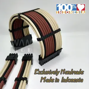 WAMMOD Custom Paket Kabel Kabel Ekstensi PSU ATX Tema Noctua - 24p ATX 8p 4+4p CPU 8 pin 6p 6+2p VGA - Cable Sleeving Extension