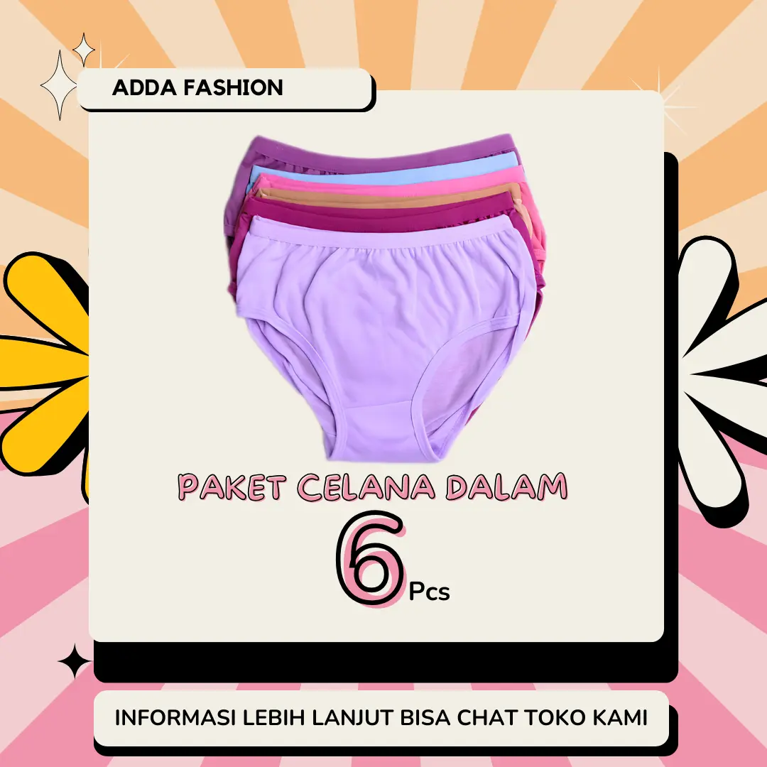 Celana Dalam CD 6pcs GROSIR lembut nyaman ukuran celana dalam Wanita Polos Halus Size M-L-XL-XXL-XXXL Motif Polos Celana Dalam Wanita Premium celana  dalawa  cewek Dewasa Katun Remaja Tebal Pendek Boxer