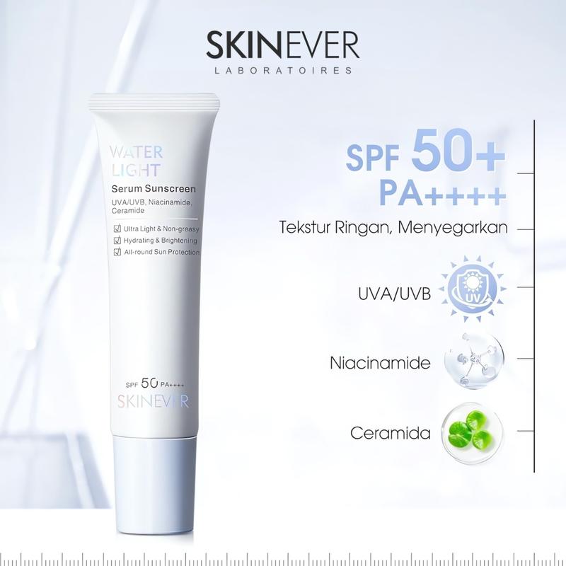 Product Introduction of Skinever Water Light Sunscreen SPF50+ PA++++ Tone Up Face – Hybrid Physical Sunscreen Minimalist untuk Wajah Berjerawat, Mencerahkan & Glass Skin 22