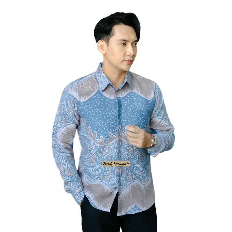 Kemeja Batik Katun Solo Halus SLIMFIT DOBBY MAHESA BABY BLUE ABSTRAK Size Jumbo Ready Lengan Panjang Dan Pendek Katun DOBBY Halus Berlapis Furing Dan Jahitan Eksklusif New Motif Anak Muda 0