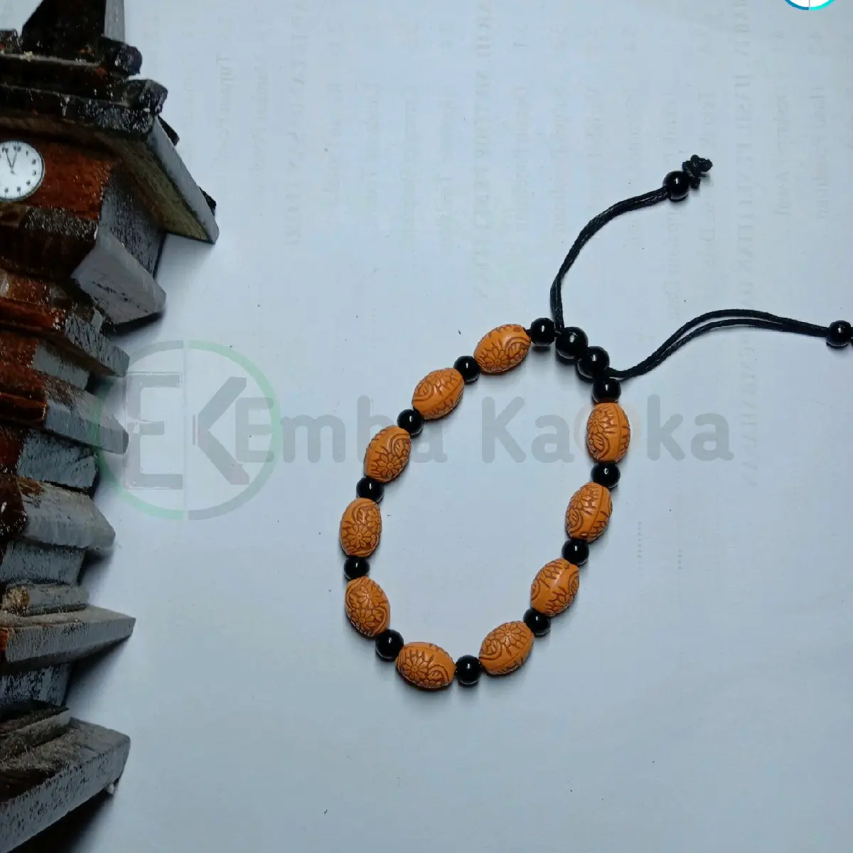 Gelang monte antik batu imitasi motif oval batik premium