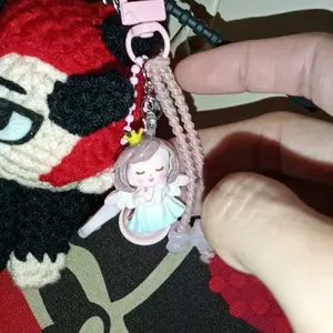 Gantungan Keychain Karakter Peri Tidur Pink Ada Lonceng Bunyi REQUEST NAMA Gantungan Tas Hp Lucu Pinky Pastel Aksesori Handmade Unik Cocok Sebagai Kado Souvenir Murah BEST SELLER