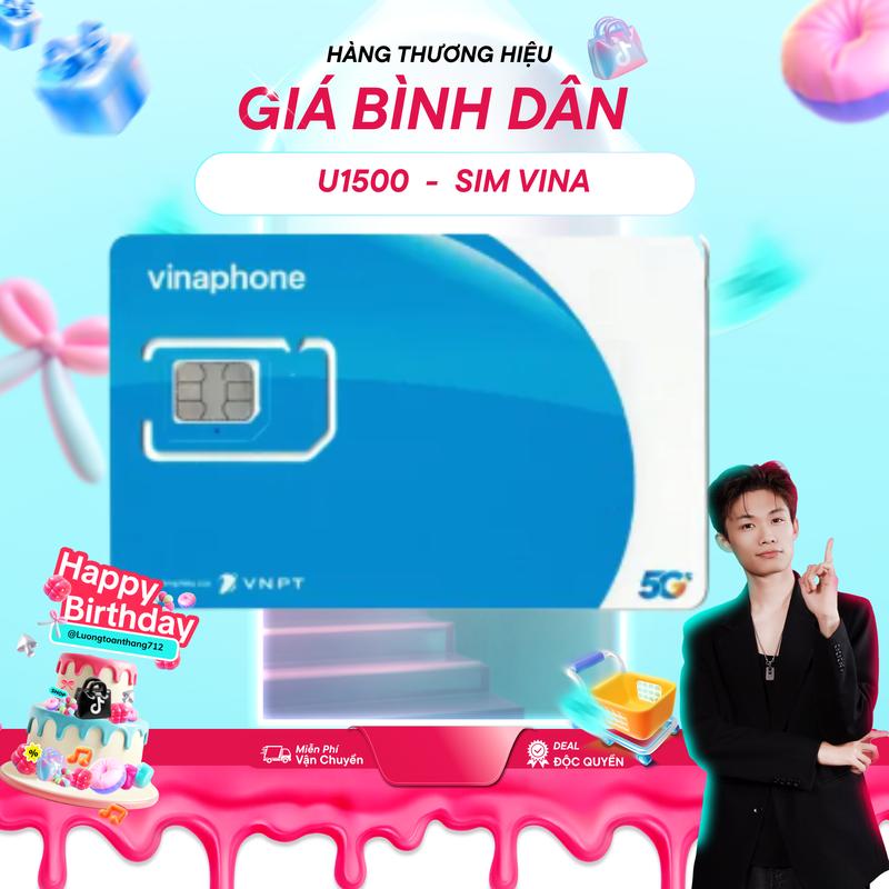 Vinaphone x Luongtoanthang712 SIM 5G VINAPHONE U1500 - Không Chia Ngày Sử Dụng Tiện Lợi & 500GB Tháng - Hỗ trợ esim có tính phí