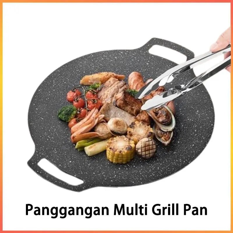 【COD】Panggangan Multi Grill Pan / Wajan Panggang Keramik alat arang baja bulat kitchenware pemanggang Teflon
