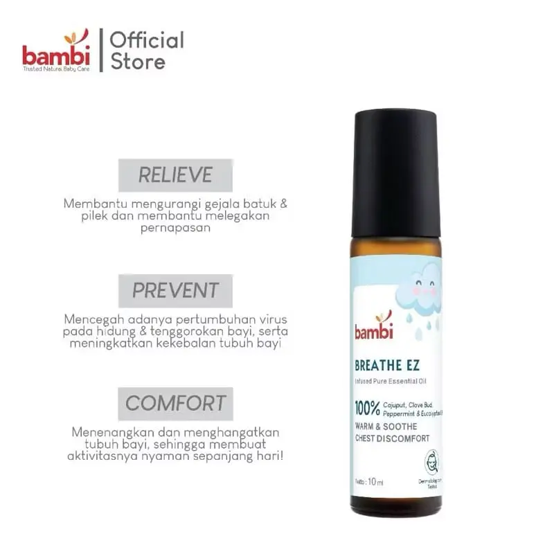 BAMBI Baby Breathe Ez Easy Essential Oil 10ml | BAMBI Baby Health Healthy Hero Essential Oil 10ml TERMURAH 2