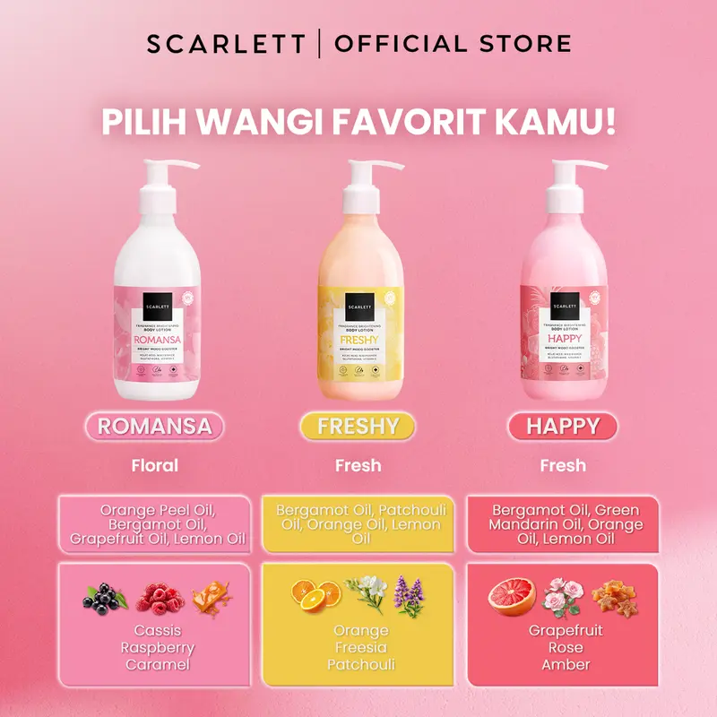 Scarlett Whitening New! Fragrance Brightening Body Lotion Bright Mood Booster 3