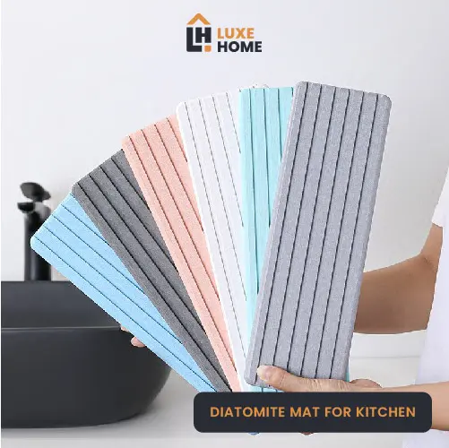 Luxehome Diatomite Coaster Mat for Kitchen Sink - Diatomite Mat - Absorbent Tableware