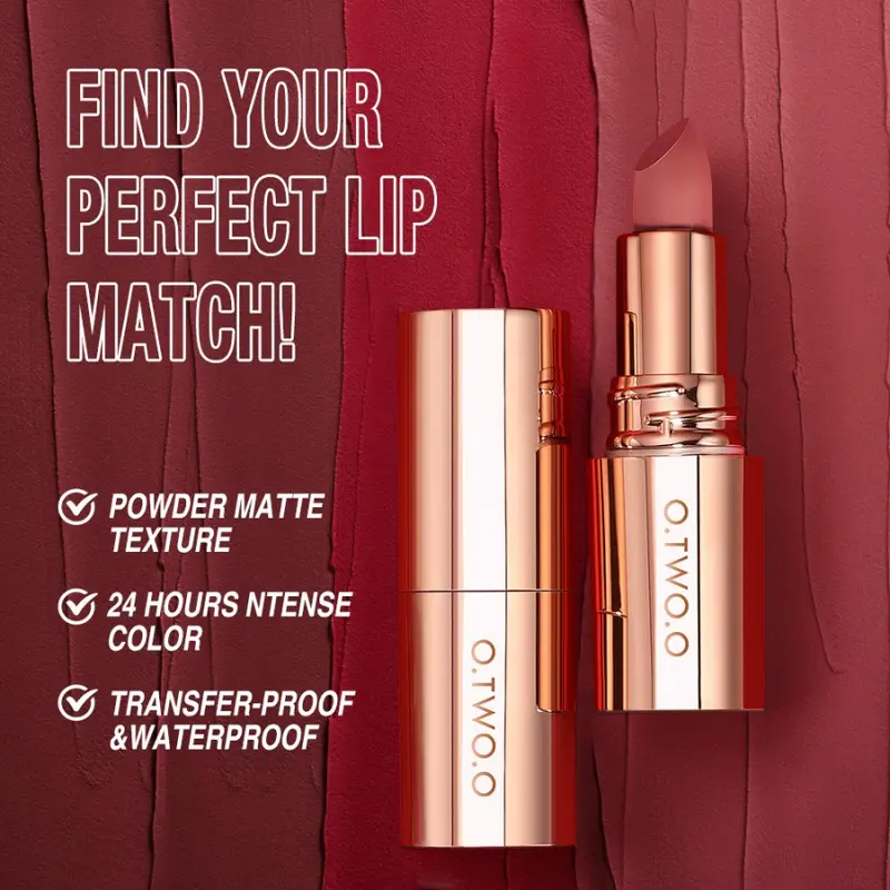 O.TWO.O Misty Kiss Lock Matte Lipstick Color Silky 24H Long Lasting Lip Makeup 4