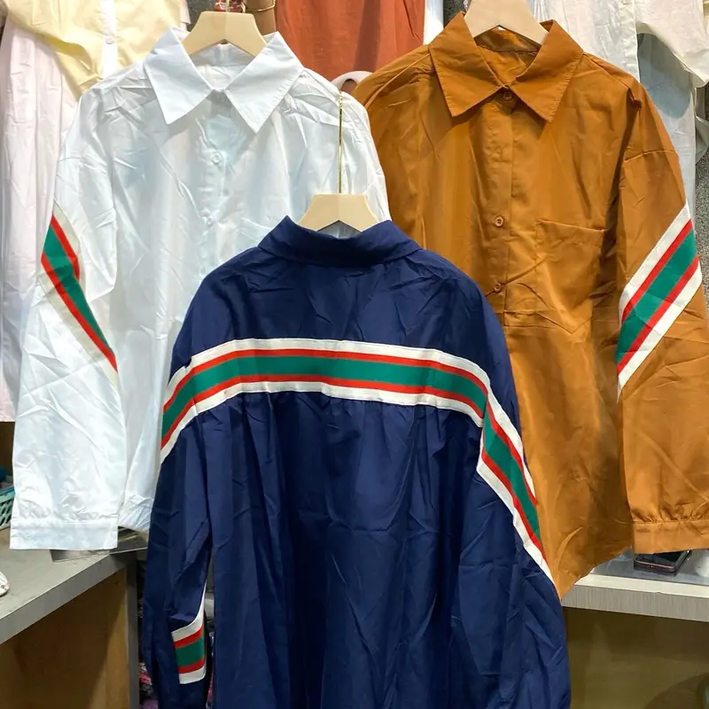Kemeja BKK motif polos kombinasi stripe 1