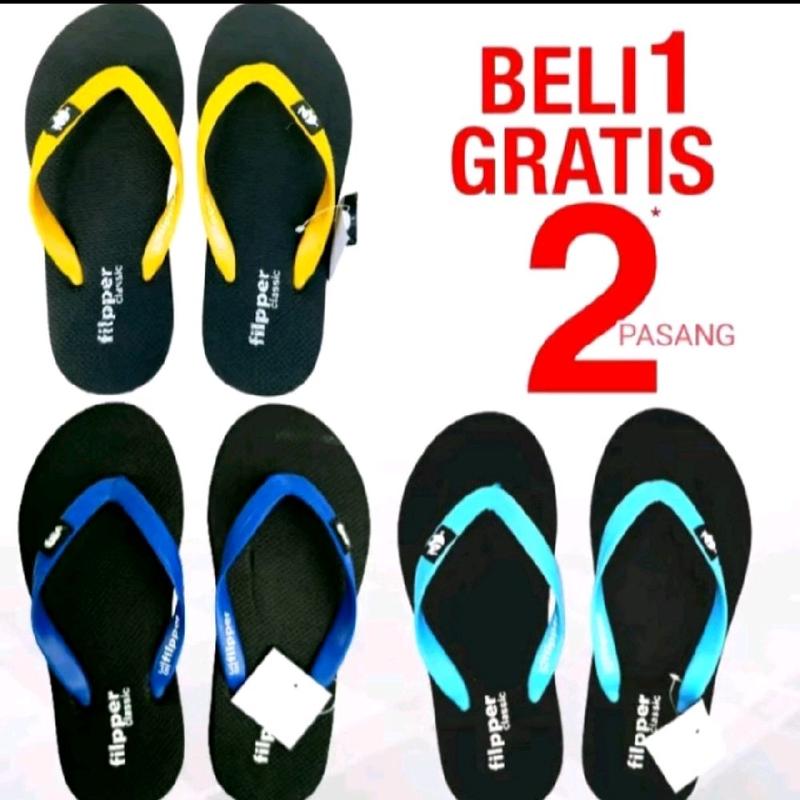 beli 1 geratis 2 sandal sandal jepit jelly peria terlaris 2025 Karet Sendal Pria 6
