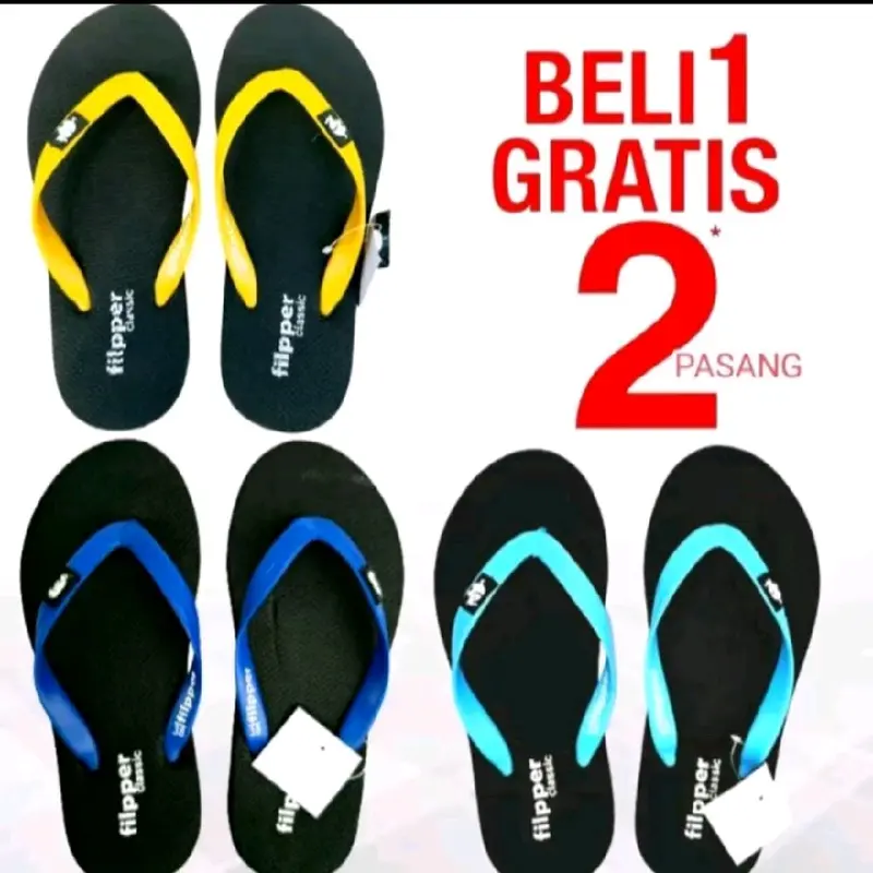 beli 1 geratis 2 sandal sandal jepit jelly peria terlaris 2025 Karet Sendal Pria 5
