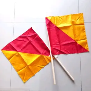 Bendera semaphore 1 pasang [ 2 stik + 2 Bendera semapore] Bendera semapore pramuka