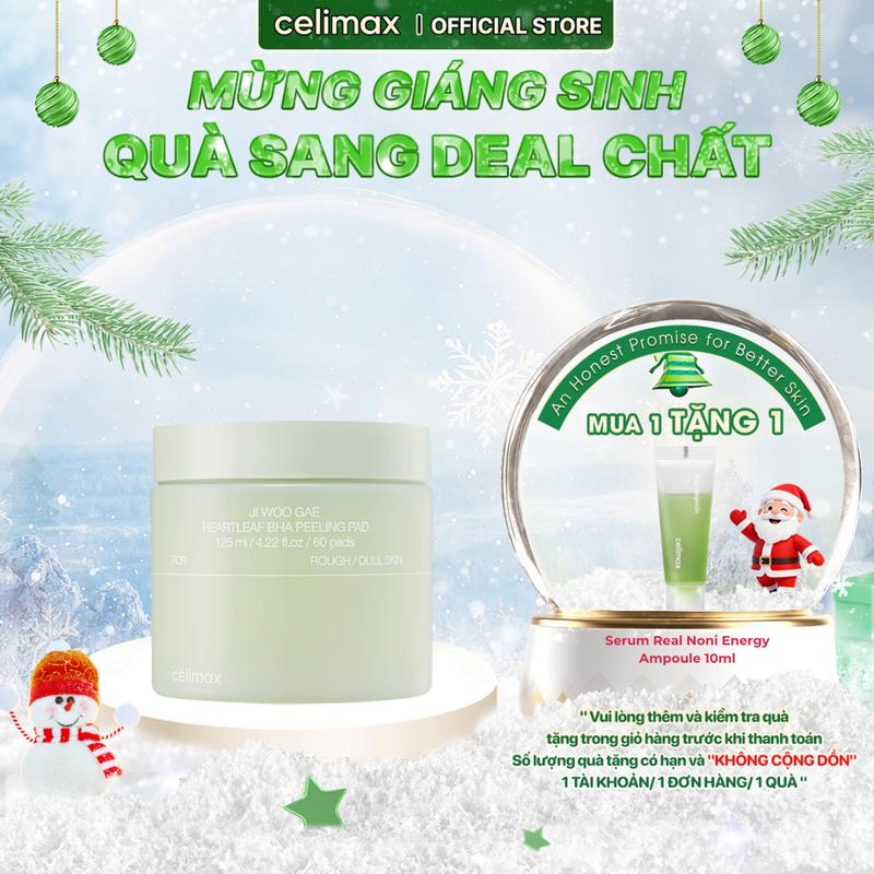 FS Toner Pad Tẩy Tế Bào Chết Celimax Ji Woo Gae Heartleaf BHA Peeling Pad 125ml 60pads