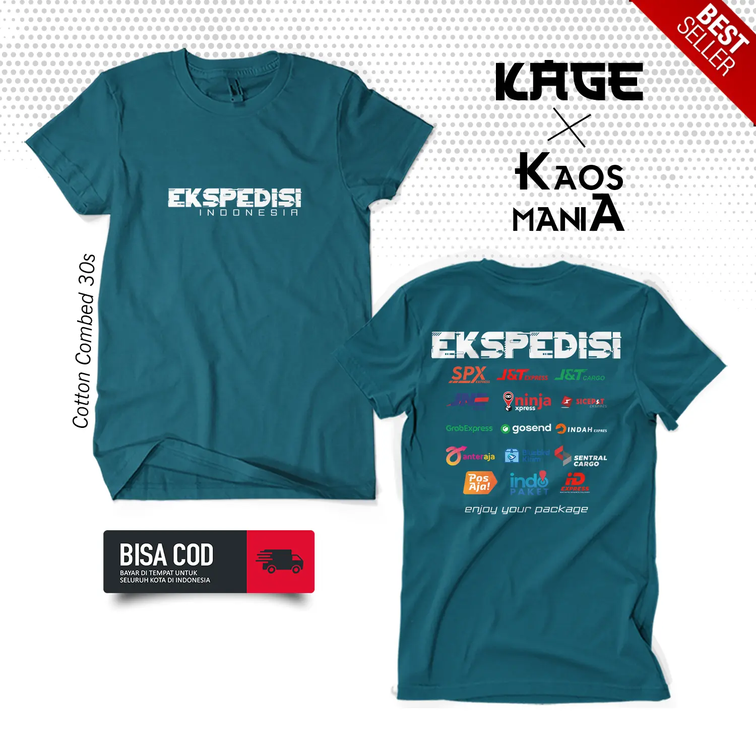 Kaos Pria Distro EKSPEDISI INDONESIA Kaos Kurir Paket Ekspedisi KAOS KAGE Oblong Baju