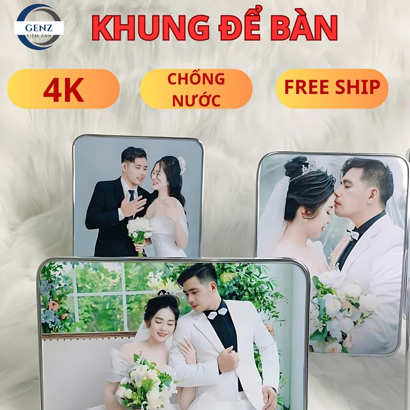 Khung ảnh để bàn 13x18 15x20 20x30 miễn phí in ảnh tráng gương trang trí nhà cửa bàn làm việc in hình cưới sinh nhật