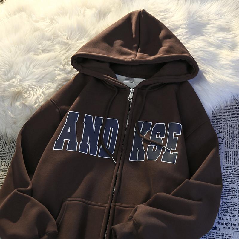 Hoodie Jacket Oversize For Wanita dan Pria Keren SIMPLE Logo ANDKSE (2XL XL L M S)Zip Jaket Suiter Jumbo Bigsize Harajuku Urban Korean Style Biru tua Suwiter Distro Hoody