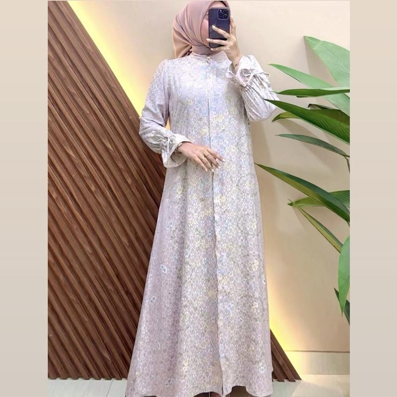 (READY STOK) Mecca Dress Vol 1 bahan viscose jacquard emboss gamis lebaran raya series adem lembut jatuh By Candy Outfitku