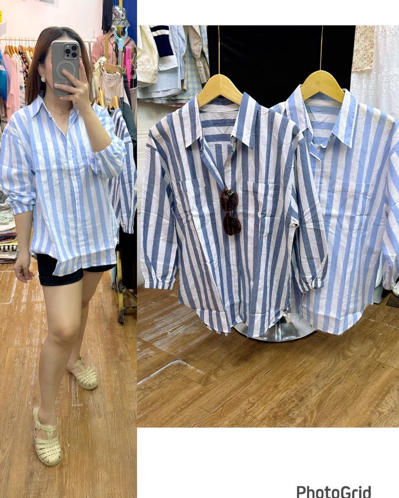 Product Introduction of kemeja oversize salur ZR ( tangan karet ) 2