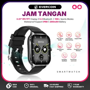 EVERCOIN 9MAX – Layar HD 2.01 Inci Puas Banget! Chipset Ngebut, 123 Mode Olahraga, Bisa Call Bluetooth, IP65 Anti Air - Baterai 280mAh Tahan 5 Hari!