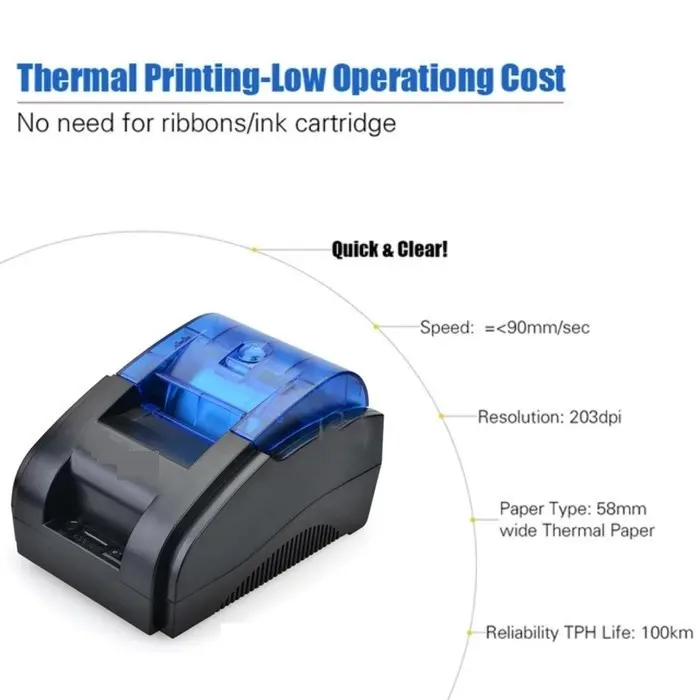 MINI THERMAL PRINTER BLUETOOTH EPPOS EP-RPP02 58MM SUPPORT MOKAPOS 2