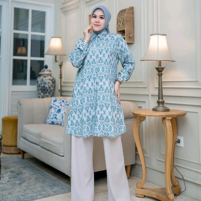 tunik crespo import motif abstrak Atasan 2