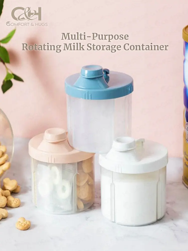 Comfort & Hugs 4-Grid Portable Baby Food Formula Dispenser Storage Box Essential Infant Milk Powder
