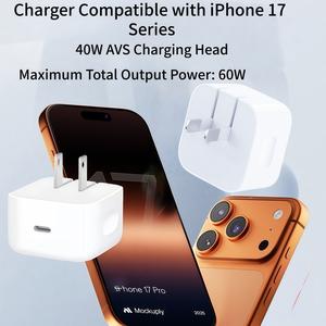 AVS หัวชาร์จเร็ว 40 วัตต์ สำหรับ iPhone 17 ซีรีส์ รองรับการชาร์จอุปกรณ์หลายเครื่อง ปลั๊กพับเก็บได้ ดีไซน์บางเบา