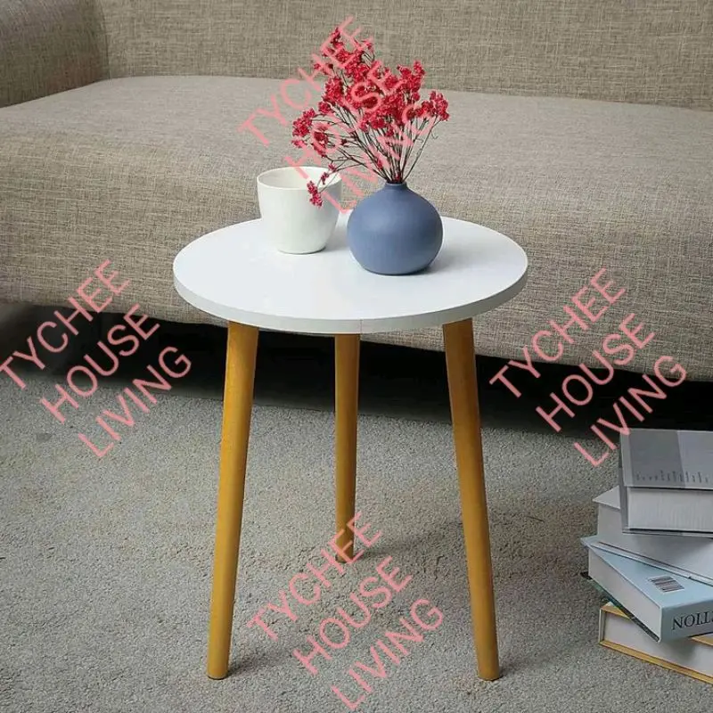 Meja Termurah SE Tik Tok Shop Promo 2 Hari Desain Minimalis Warna Putih & Kaki Kayu