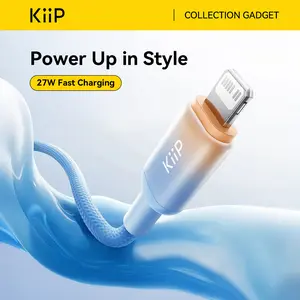 [SALE] KiiP Kabel Charger Fast Charging C To C/C To Lightning Up To 100W PD 27W Kabel Data Type C Lightning Gradient Series 1.2M