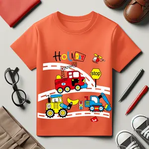 Baju Kaos Distro Harian Anak Laki Laki Bahan Katun Karakter Ekscavator Keren Import 1 - 10 Tahun - Hypelane Kids Cotton Perempuan Cotton Perempuan Bunda