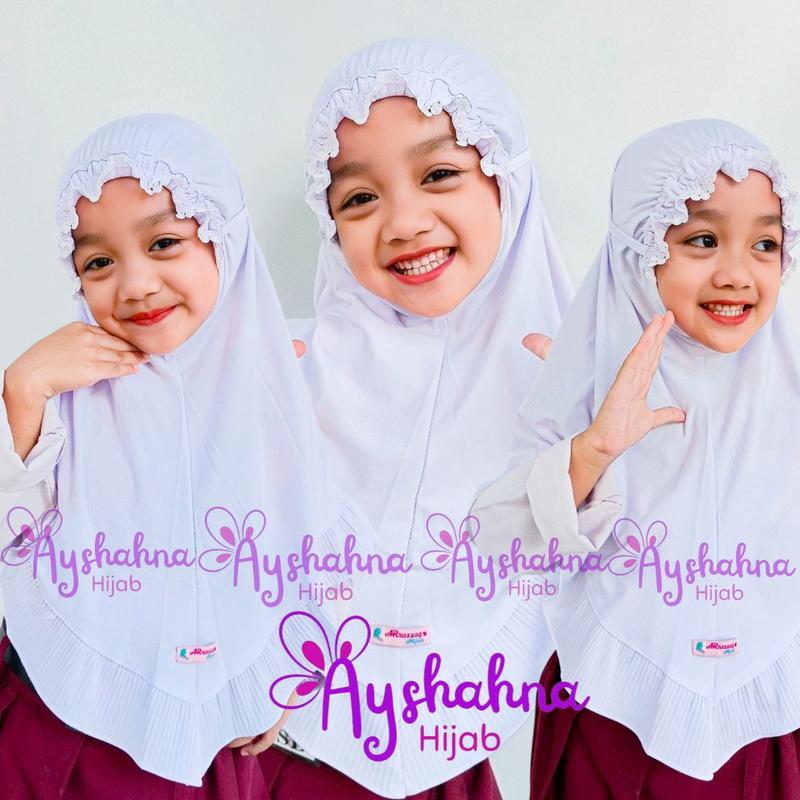 Hijab kerut sekolah anak TK - SD (4-8Tahun) Jersey Kerudung Instan 0