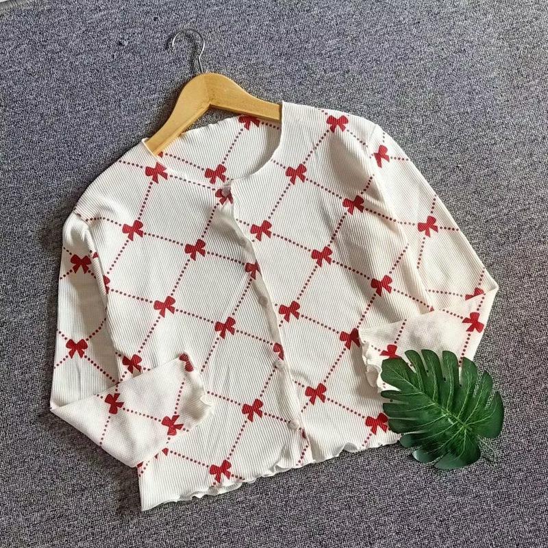 Product Introduction of Cardigan Crop Top Rajut Wanita Motif Printing Premium Cardigan 100 Motif 2
