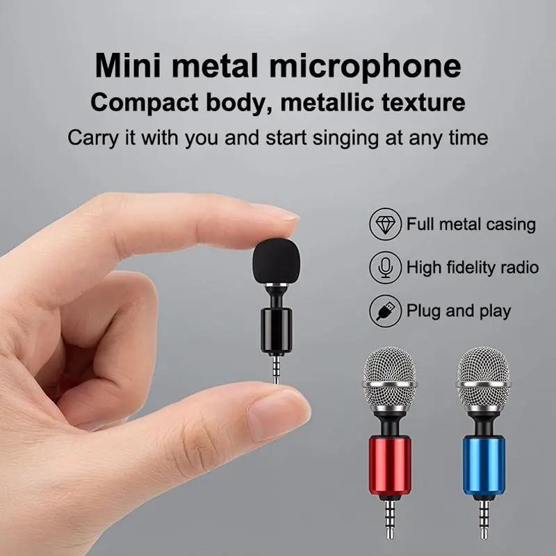 Mini Kim Loại Bendable Microphone 3 5Mm Cắm Và Chơi Nhỏ Gọn Ghi Âm Mic Xách Tay…