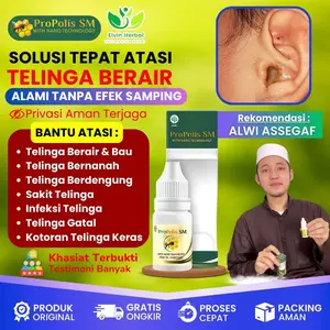 Propolis SM -  Tetes Telinga Berair, Telinga Berair Dan Bau, Telinga Bernanah, Telinga Bernanah Dan Bau, Telinga Gatal, Telinga Tersumbat, Telinga Congek, Suplemen Tetes Telinga tetestelinga