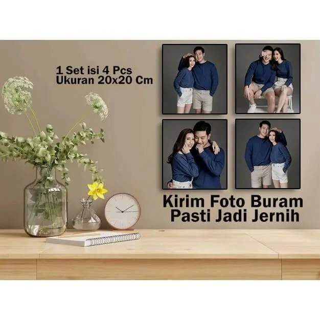 Bingkai Foto Cetak Ukuran 20x20 Paket Hemat Isi 5 Pcs Rectangle Dinding Kertas