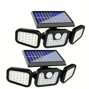 2個セット コマーシャルストリート用ソーラー壁掛けライト、74 LED搭載・モーションセンサー付き、270°広角照明、庭・パティオ・街路・ガレージ・デッキ・ポーチ向けの3つの調整可能な照明モード